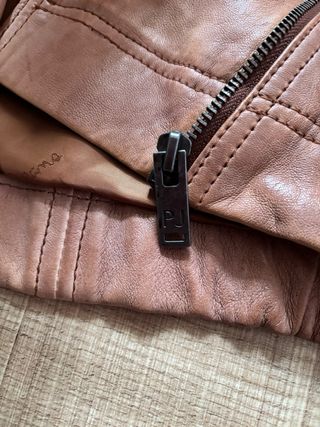 Cazadora Piel Marrón forrada Pepe Jeans Talla S