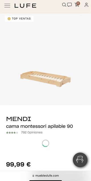 Somier Cama Montessori Madera 90