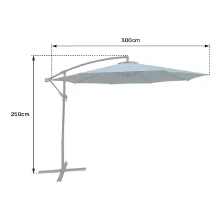 SOMBRILLA OAHU EXCENTRICA 3M ROJA