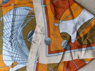 Foulard in seta vintage con stampa golf