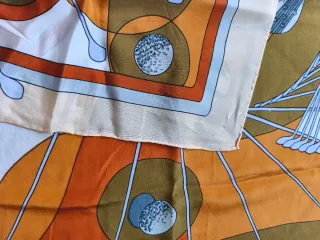 Foulard in seta vintage con stampa golf