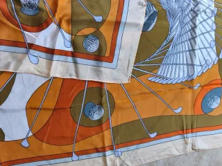 Foulard in seta vintage con stampa golf