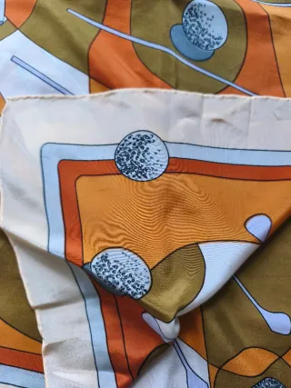 Foulard in seta vintage con stampa golf