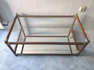 Mesita cristal y espejo.