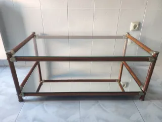 Mesita cristal y espejo.