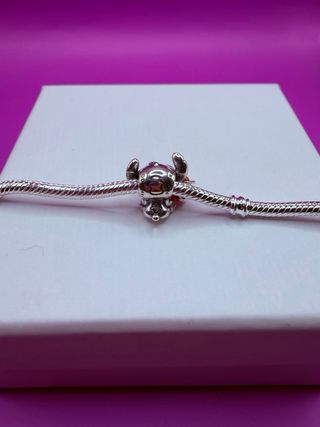 Charm Disney Stitch con Rosa Cristal Murano s925