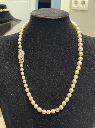 Collar Perlas Akoya Oro 18k Diamantes