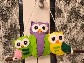 Decorazione gufi fatta a mano