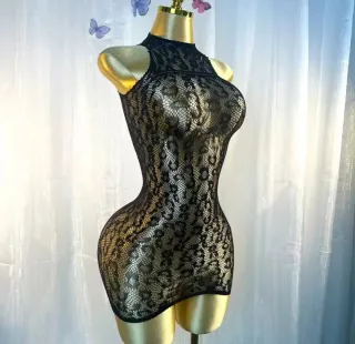 Lencería sexy encaje negro y dorado