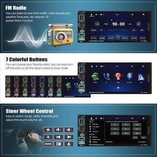 Radio Coche Carplay 1 DIN Android Auto