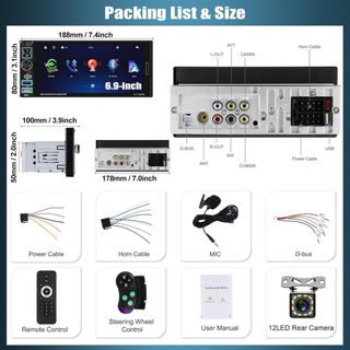 Radio Coche Carplay 1 DIN Android Auto