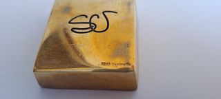 Posacenere in Ottone con un motivo a Labirinto, no