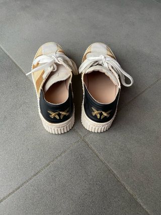 Pinko sneakers bianco e oro