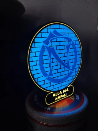Lampada LED 3D Napoli, logo unico per Napoli.