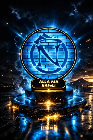 Lampada LED 3D Napoli, logo unico per Napoli.