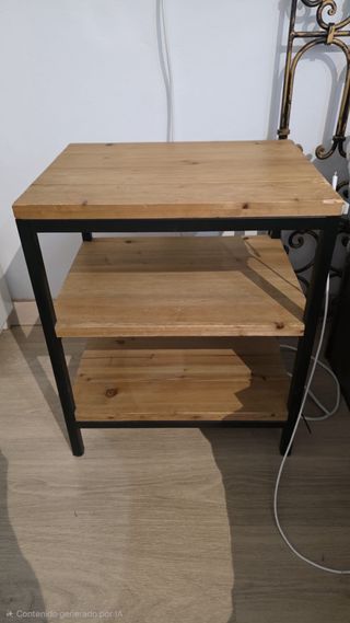 Mueble auxiliar 3 estantes madera y metal