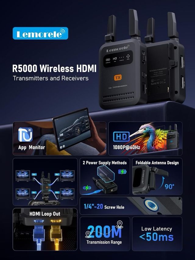 Transmisor y Receptor Vídeo Lemorele (1 TX a 4 RX)