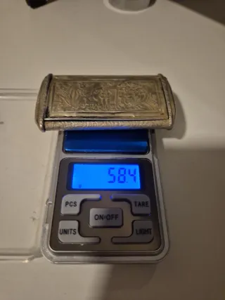 Pitillera de plata labrada