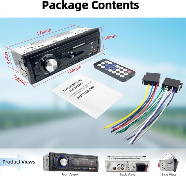 Autorradio BT/FM/USB/SD/MP3 con 2 USB