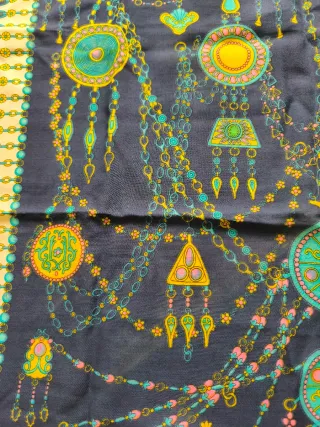 Foulard seta vintage blu e teal