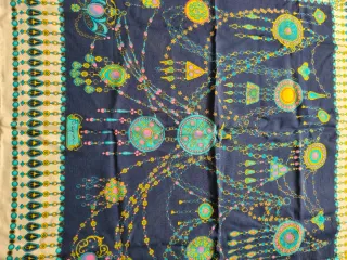Foulard seta vintage blu e teal