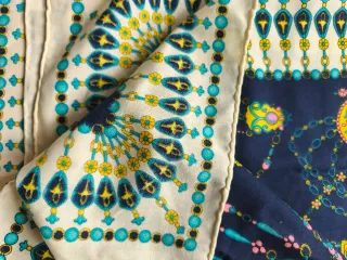 Foulard seta vintage blu e teal