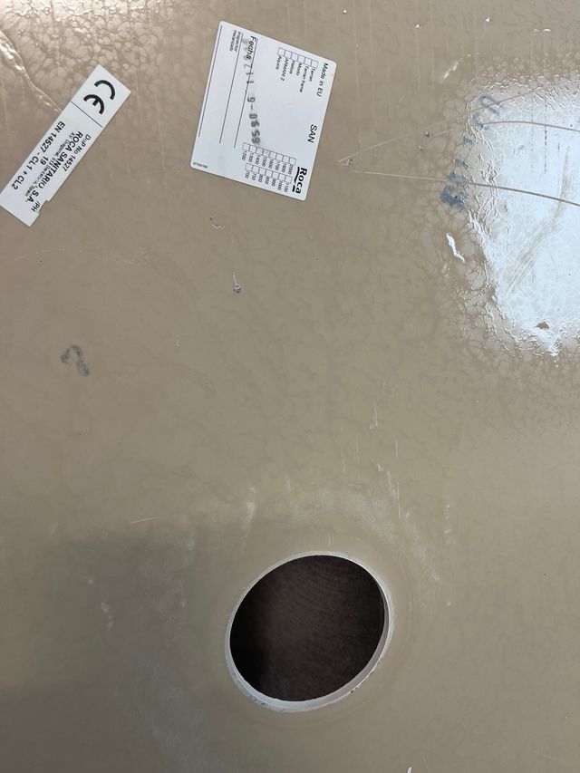 Plato de ducha Roca piedra blanco