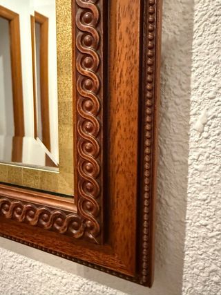 Espejo de pared grande con marco de madera