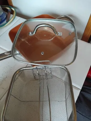 Sartén Freidora con Tapa de Cristal