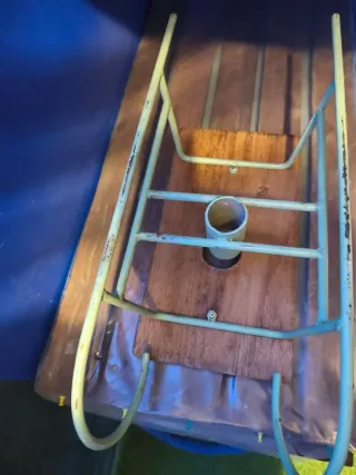 Soporte árbol Navidad madera y metal