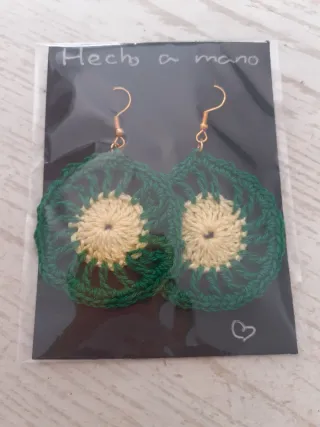 Pendientes artesanales crochet