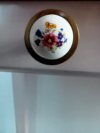 Mesa recibidor madera y cristal beige