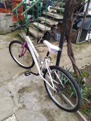 Bicicleta de Montaña Blanca y Rosa
