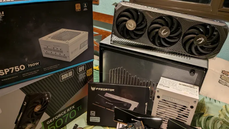 RTX 5070TI ITX R7 7700 32Gb M.2 2TB CPU ITX 4k afbeelding 3