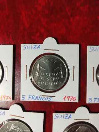 Lote 7 monedas conmemorativas Suiza 5 francos SC