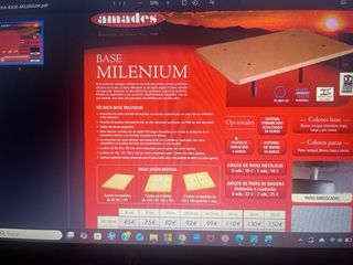 OCASIÓN 2 Base Cama 105x190 Milenium Beige