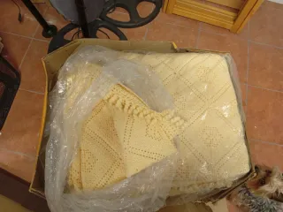 Colcha ganchillo beige de 250'0 x 230'0