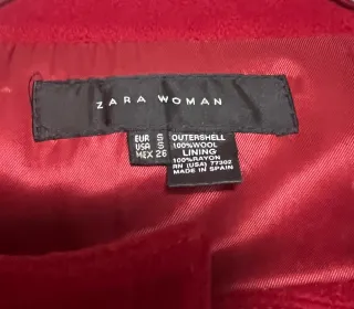 Abrigo Rojo Zara Talla M