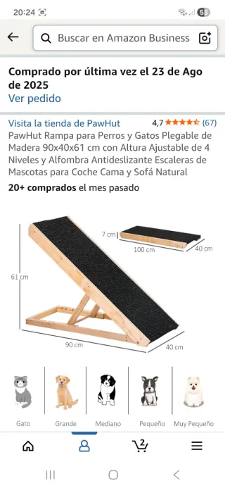 Rampa Plegable para Perros y Gatos