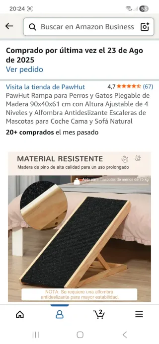 Rampa Plegable para Perros y Gatos