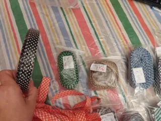 Lote Bieses Vichy, rayas y topos ancho 18€.Restos