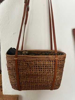 Bolso Bali Ratán y Piel