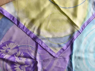 Foulard seta vintage blu e viola