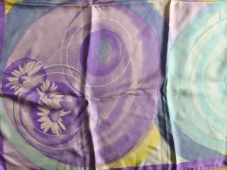 Foulard seta vintage blu e viola