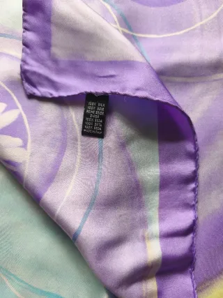 Foulard seta vintage blu e viola
