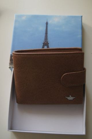 Carteira Homem Nova Castanho Prata