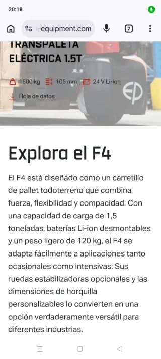 Carretilla Eléctrica ED Modelo F4