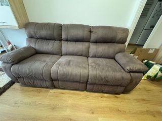 Sofá Eléctrico 3 Plazas Marrón