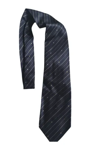Cravatta Gucci blu con righe e pois