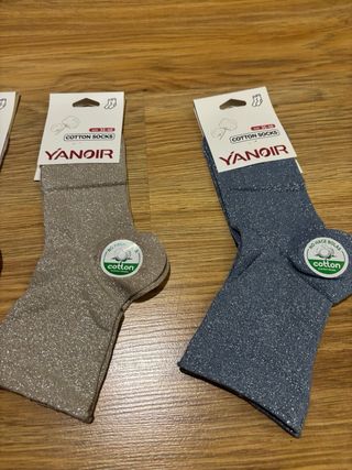 4 pares calcetines mujer brillantes